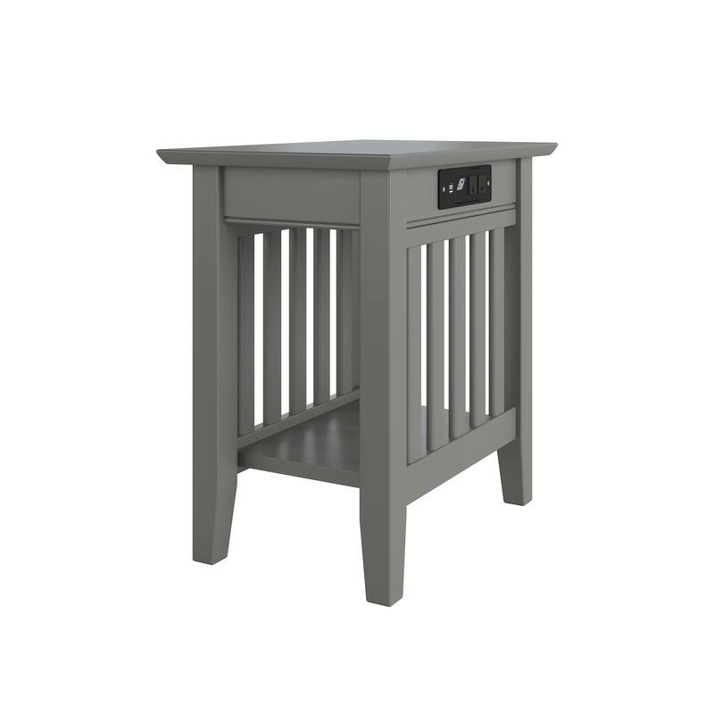 AFI Mission Chair Side Table with Charging Station