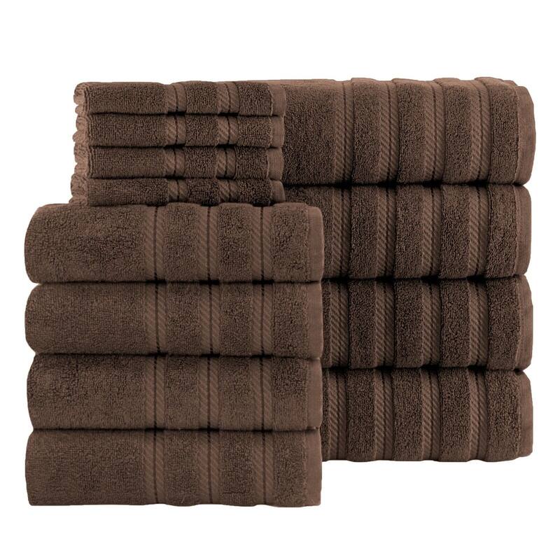 Antalya Hotel Collection Turkish Cotton Bathroom Towel 12 Pc Family Set