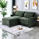 Option 2 Seater with Ottoman Green