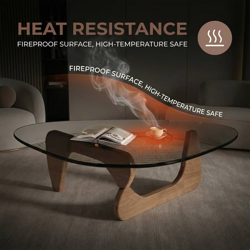 Modern Minimalist Creative Round Side Table - Dual Indoor/Outdoor Use Glass Top with Walnut Legs