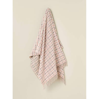 Milan Blush - Merino Lambswool Throw Blanket - Made in England
