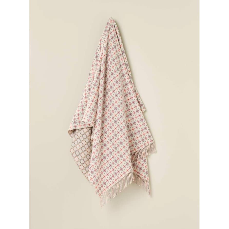 Milan Blush - Merino Lambswool Throw Blanket - Made in England