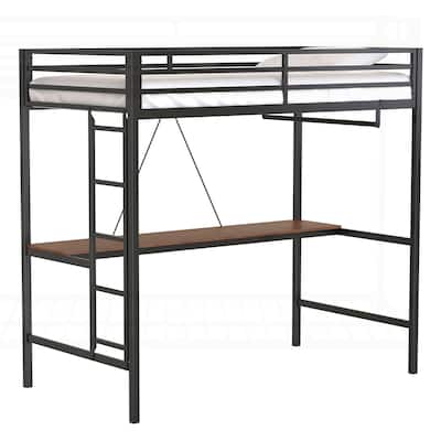 Versatile Twin Loft Bed with Integrated Desk and Safety Features for All Ages