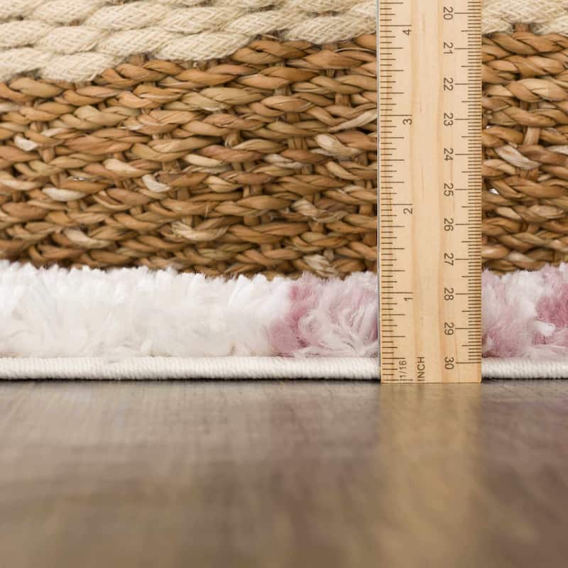 Hauteloom Lux Shag Collection Moroccan Farmhouse Shaggy High Plush Pile Area Rug