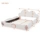 preview thumbnail 6 of 12, Queen Size Cloud-Shaped Headboard Upholstered Platform Bed with Rounded Footboard and Convenient Pocket for Storage, Beige