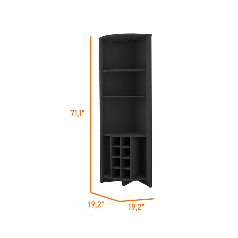 Morgana 8-Bottle 5-Shelf Corner Bar Cabinet