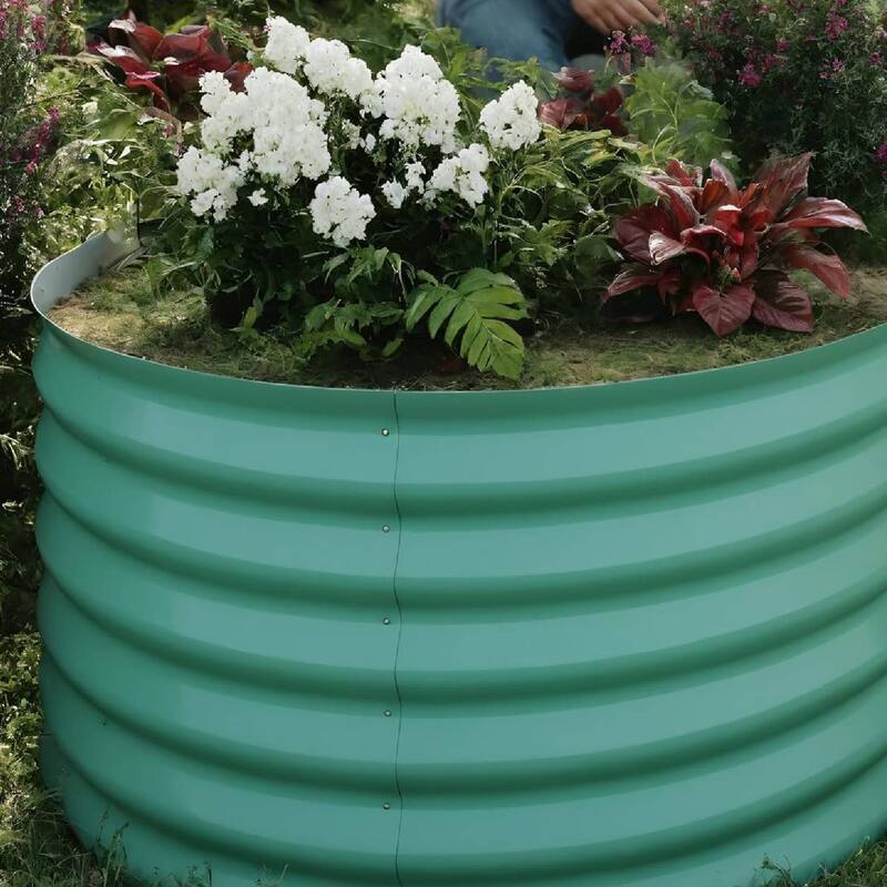 10x4x1.5ft 2Pcs Galvanized Raised Garden Bed Planter Boxes Outdoor, Green for Vegetables, Fruits, Flowers, Herbs - N/A