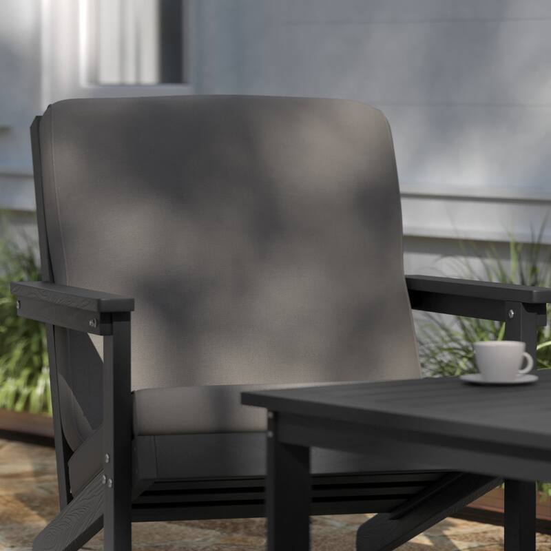 All-Weather Poly Resin Adirondack Style Chair & Cushions