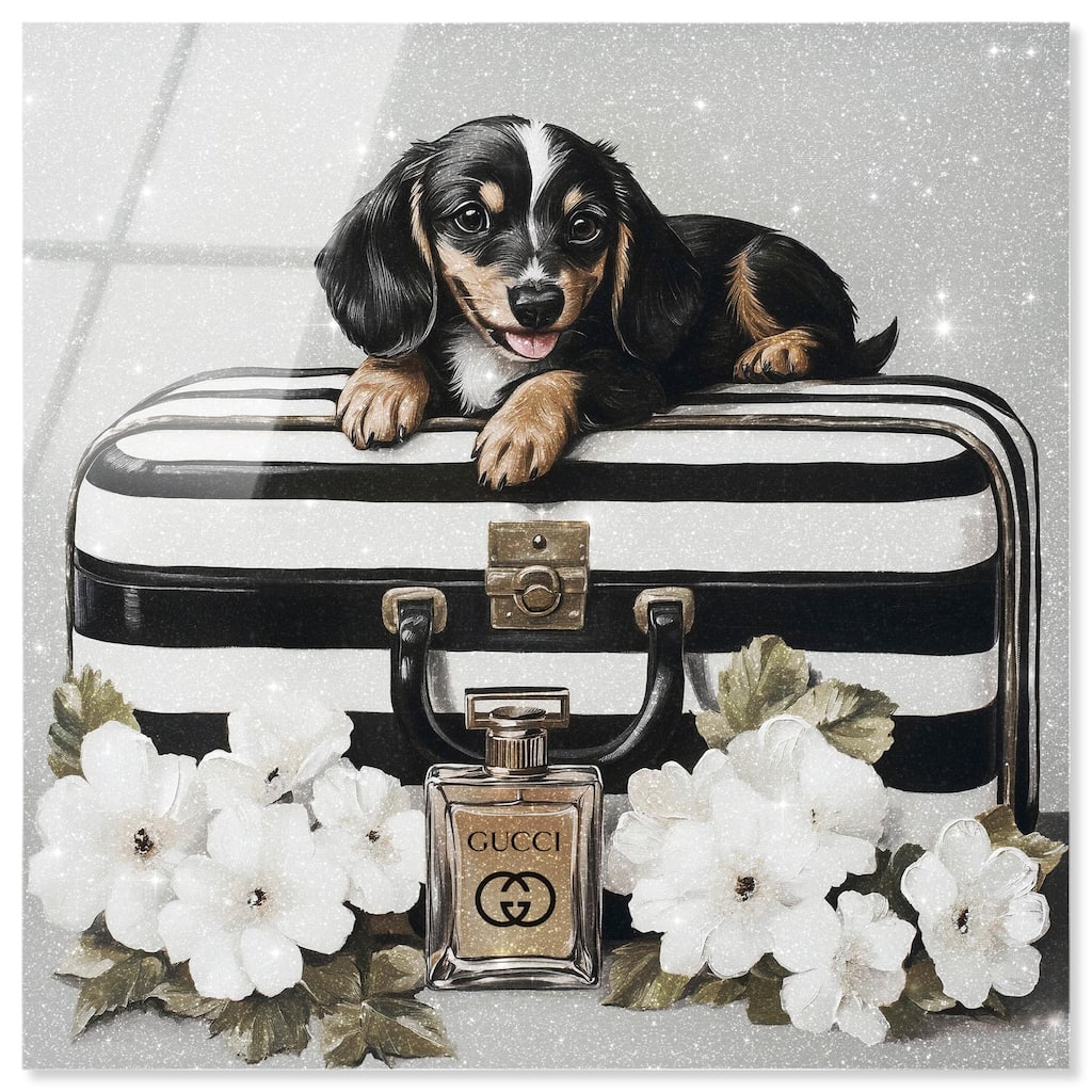 Doxxie Luggage Flowers Acrylic by Art Remedy, Ready to Hang