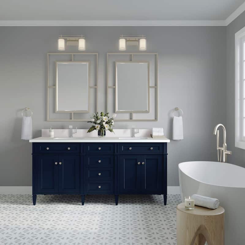 James Martin Vanities 650-V72-1WZ Brittany 72" Double Basin Poplar