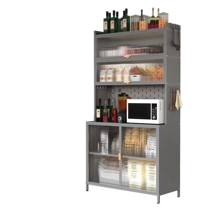 73" Tall 6-Tier Flip-Door Pantry Cabinet with Pegboard, Anti-Tip Design - Versatile Storage for Kitchen, Living Room & More