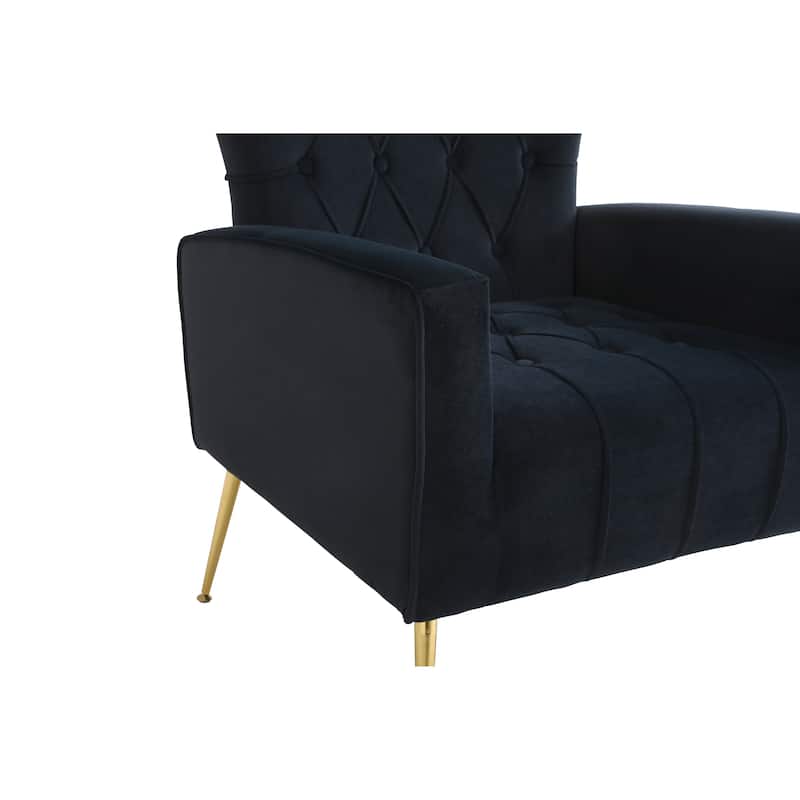 31.5" Velvet Button Tufted Arm Chair