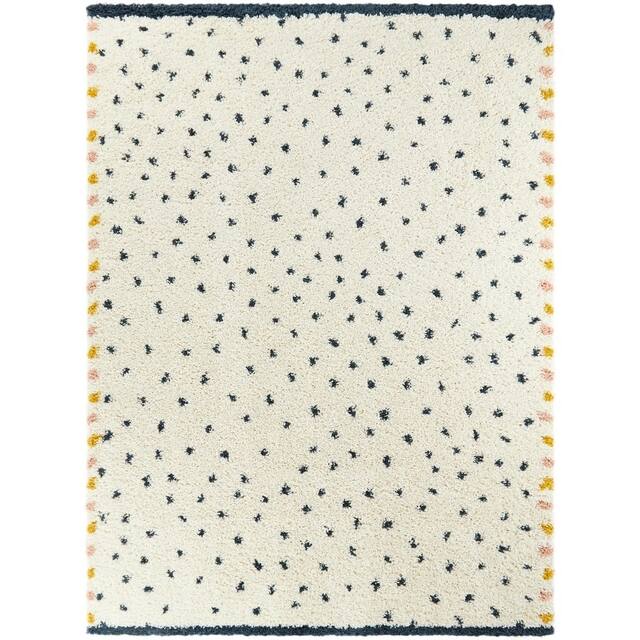 Carson Carrington Abstract Polka Dot Shag Area Rug