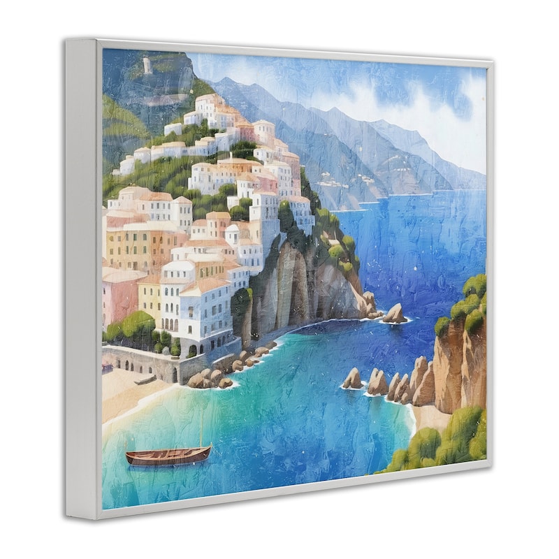 Stupell Vibrant Coastal Seascape Framed Giclee Art Design By Kim Allen
