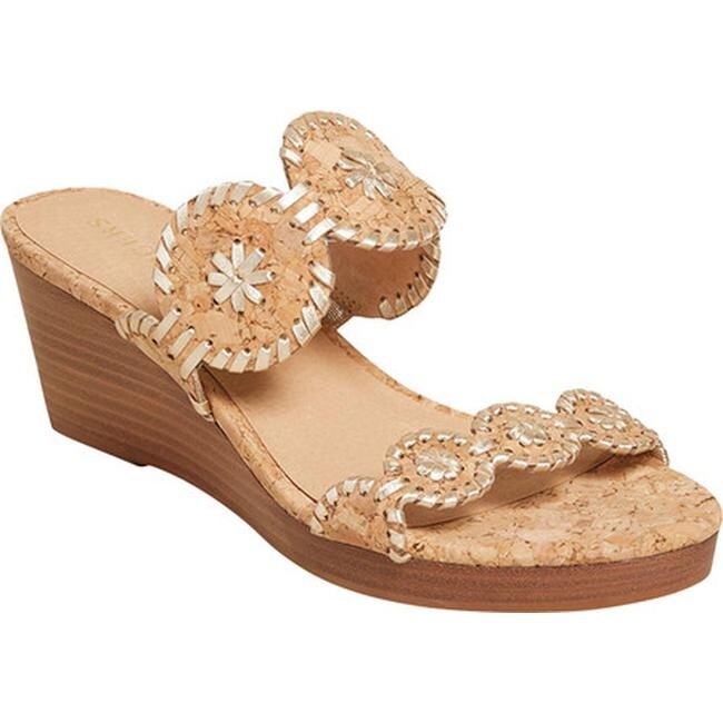 gold cork wedge sandals