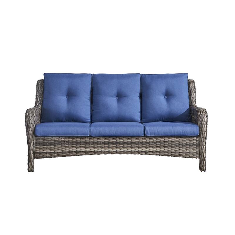 Gymojoy Outdoor 3-Seat Sofa Pario Chair Coffee Table with Cushion