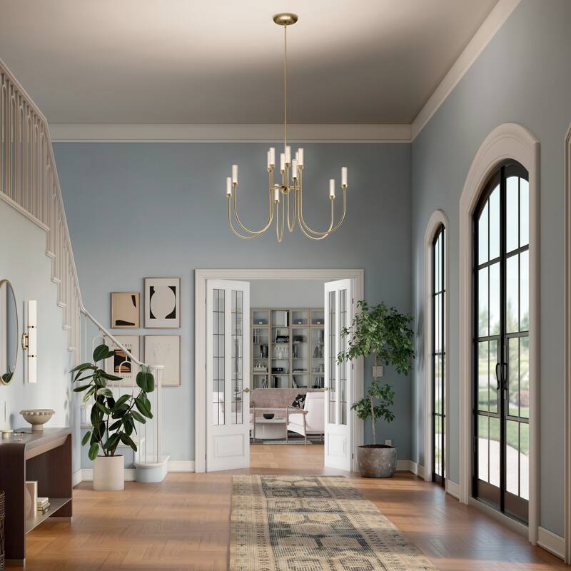 Moraine 40 Inch LED 12 Light 2-Tier Chandelier in Champagne Bronze