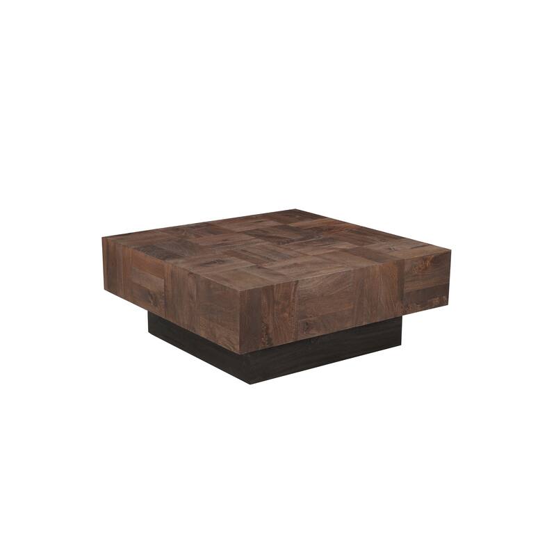 Caden Modern Solid Wood Coffee Table - 40" W - Dark Brown