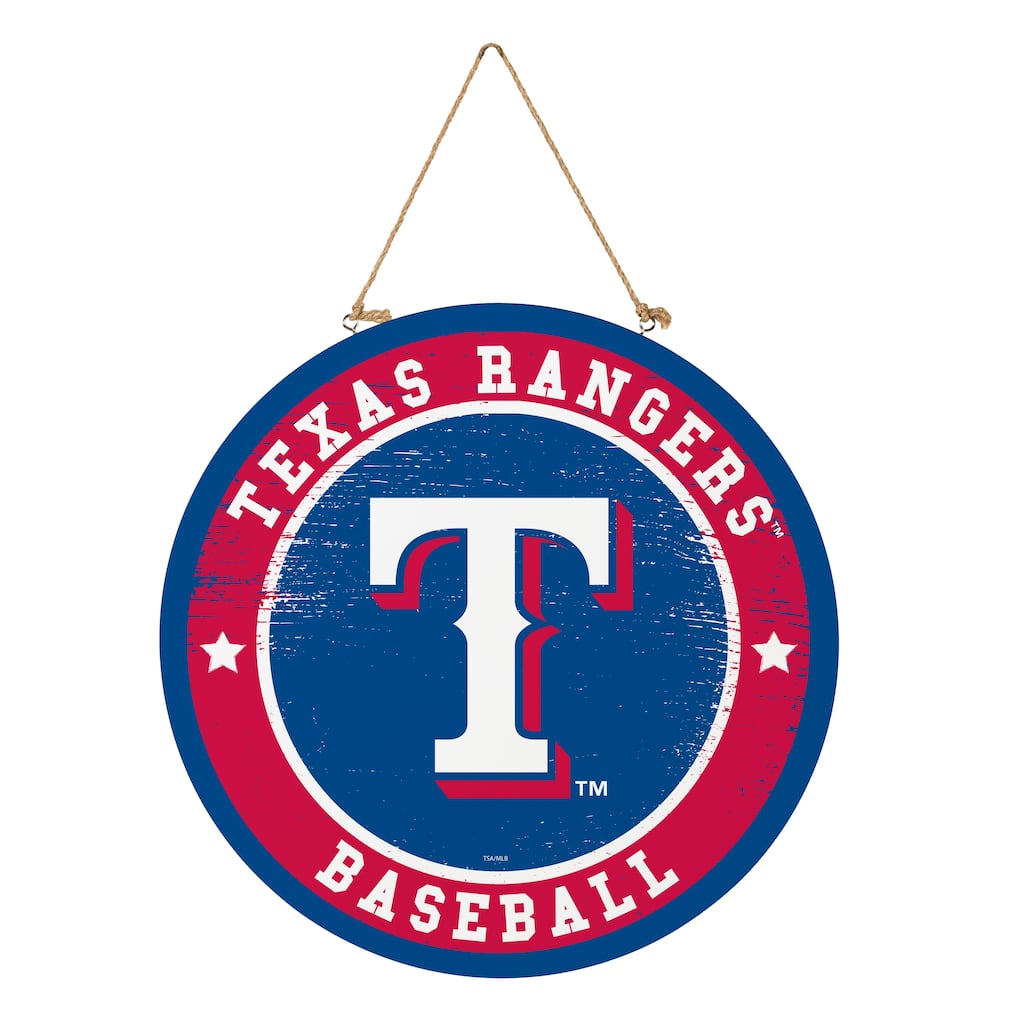 Texas Rangers Wooden Door Decor Wall Sign - Multi-Color
