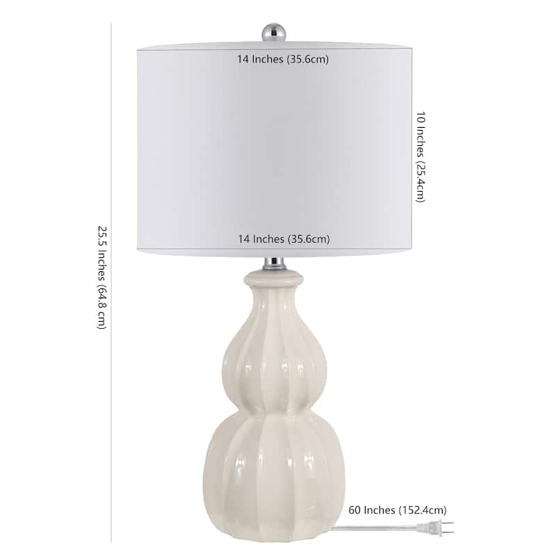 SAFAVIEH Lighting 24.5-inch Wade Ceramic Table Lamp - 14" x 14" x 24.5"