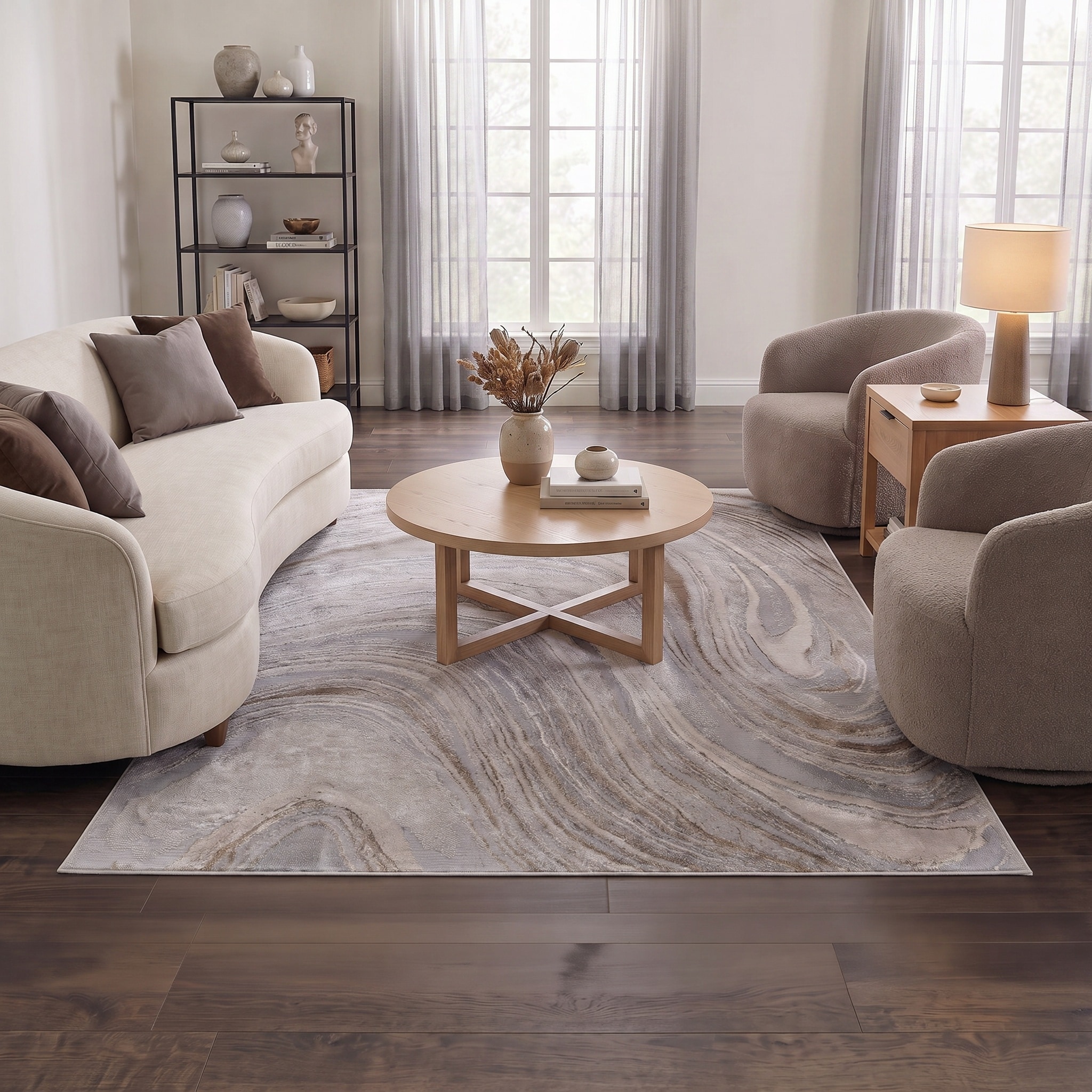 MDA Rugs Nevada Collection Abstract Marble Area Rug