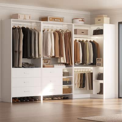 Cimly Set of 3 Freestanding Corner Closet System, Space-saving Closet Organizer for Walk-in/ Reach-in Closet