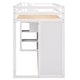 preview thumbnail 14 of 14, Functional Loft Bed with 3 Shelves, 2 Wardrobes, 2 Drawers, and Storage Ladder, No Box Spring Needed, White