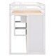 preview thumbnail 16 of 16, Stylish & Simple Functional Loft Bed with 3 Shelves, 2 Wardrobes and 2 Drawers, Ladder with Storage, No Box Spring Needed, White