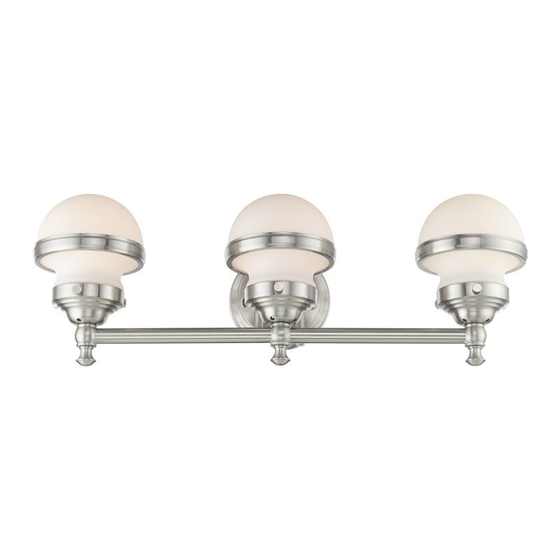 Livex Lighting Oldwick 3 Light 24" Wide Vanity Light with White Shade
