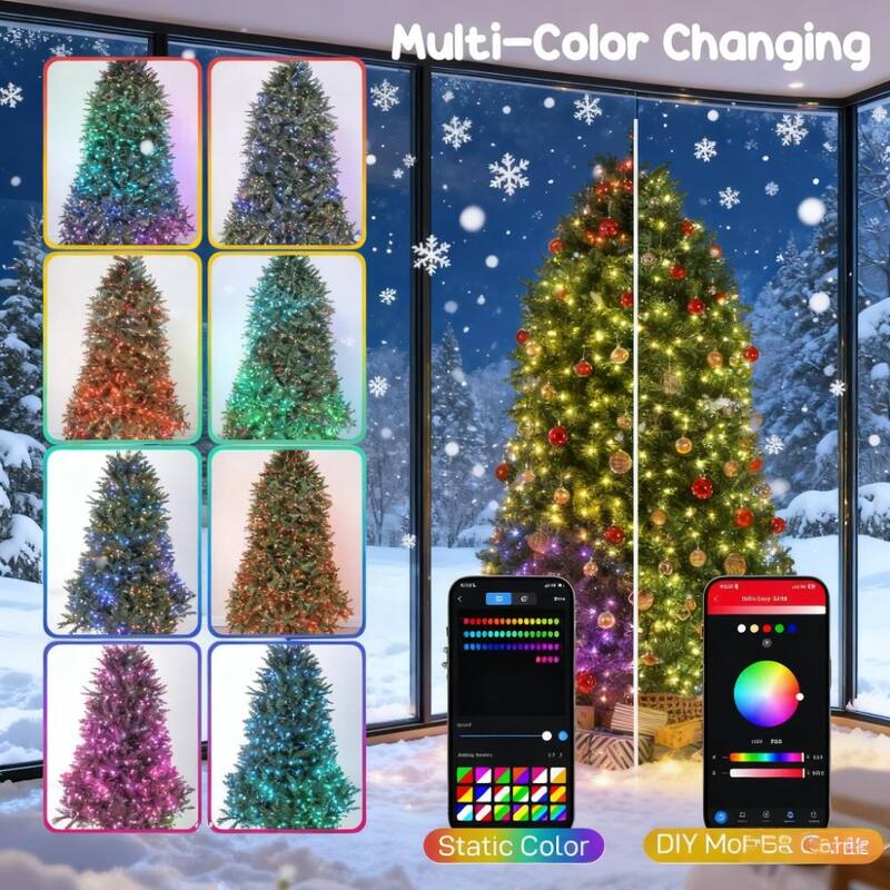 9ft Pre Lit Christmas Tree with LED Lights Music Sync and Mobile App Control - Green