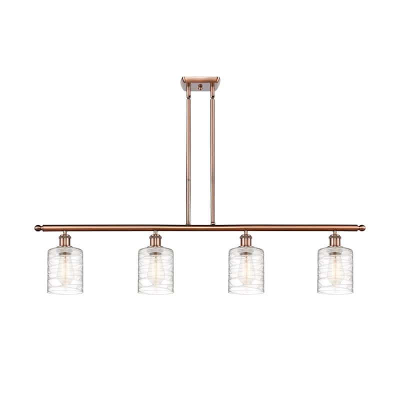 Innovations Lighting Ballston Cobbleskill - 4 Light 48" Island Light - Antique Copper