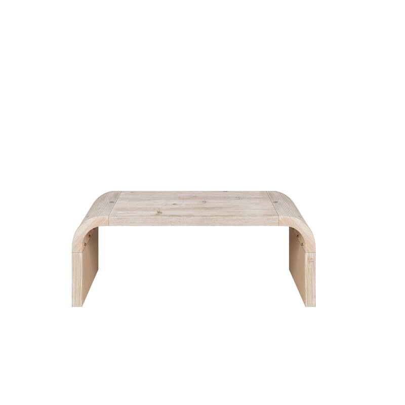 48" Farmhouse Crafts Coffee Table with Curved Art Design