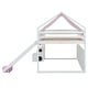 preview thumbnail 53 of 78, Twin/Full Size House Loft Bed with Slide and Tent, Wooden House Bed with Roof Frame, Storage Shelves & Car Shaped Storage Unit