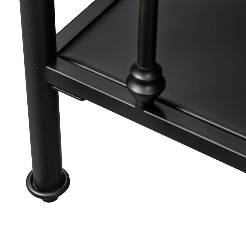 Vintage Series Distressed Metal Open Nightstand - Black