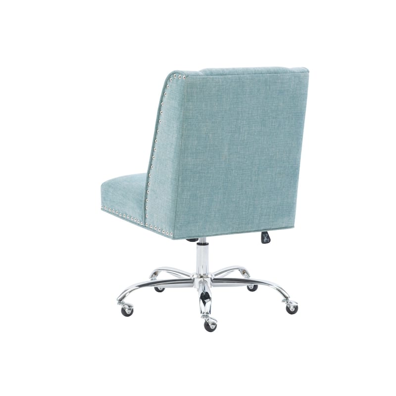 Solid Adjustable Office Chair - 41.5" - Aqua Blue and Silver