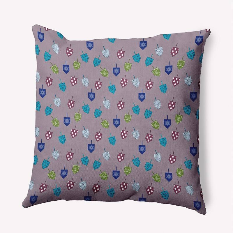 Hanukkah Dreidel Pattern Accent Pillow - 26" x 26" - Light Purple