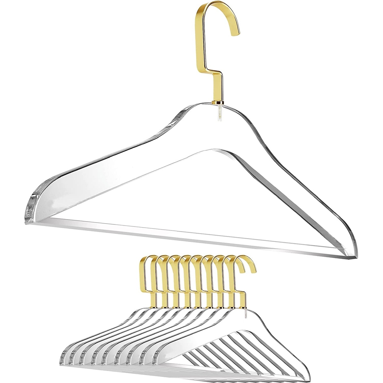 Designstyles Clear Acrylic Clothes Hangers With Pants Bar