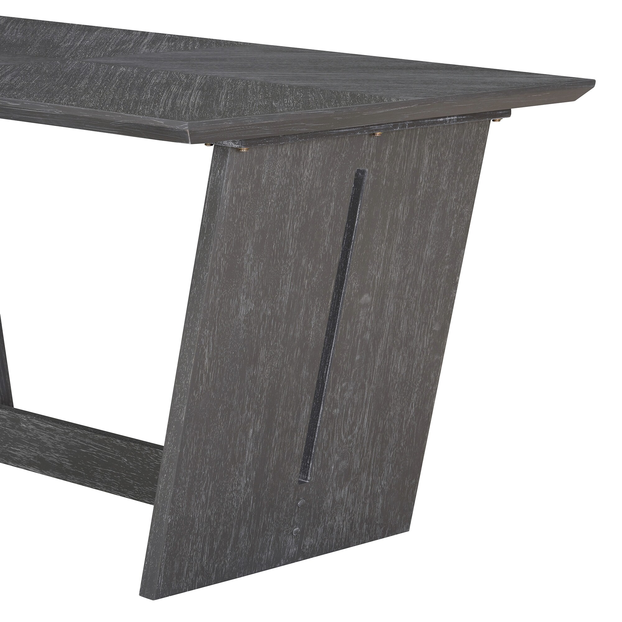 6-Piece Retro Dining Set with Trapezoidal Base, Upholstered