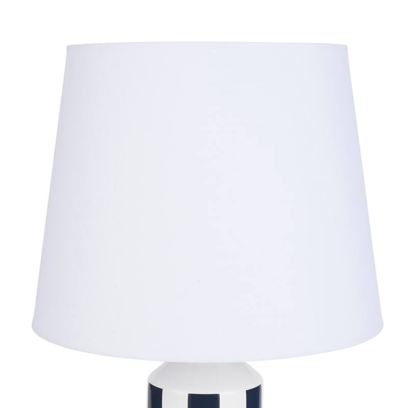 Nourison 22" Simple Coastal Ceramic Cylinder Table Lamp