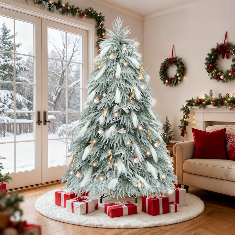 6.5ft Pre-Lit Artificial Spruce Christmas Tree