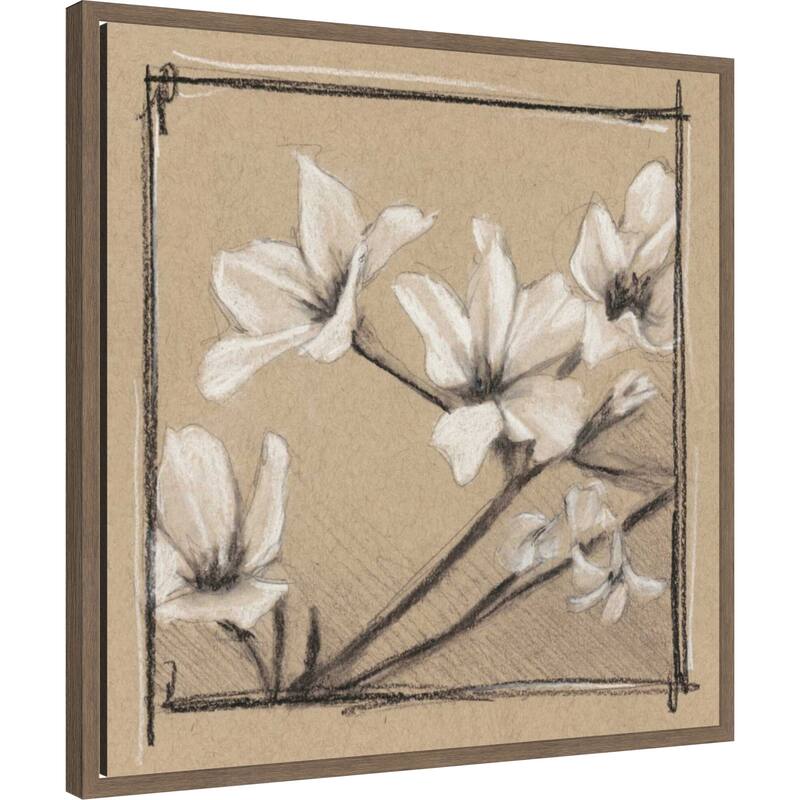 White Floral Study No. 1 by Ethan Harper (22 x 22 in.), Framed Canvas Wall Art Print