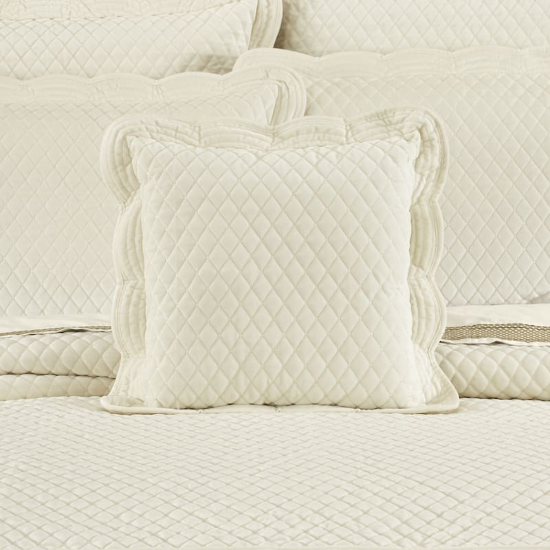 Marissa Winter White 18" Square Quilted Decorative Throw Pillow