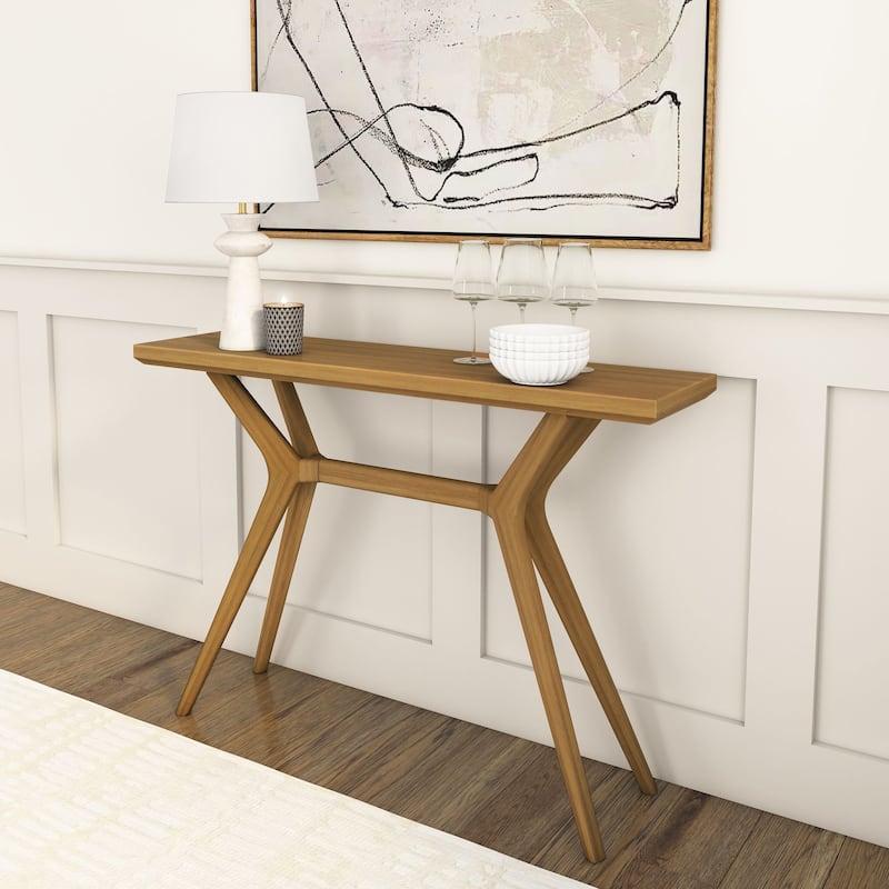 Plank and Beam Verso Cross Leg Console Table - 46 - Pecan