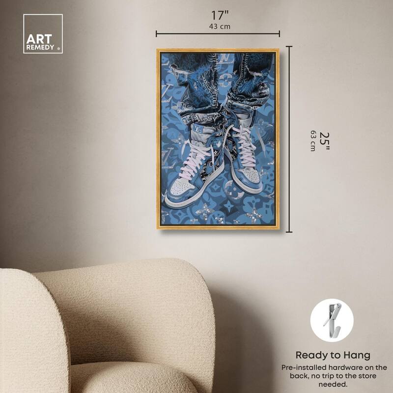 Blue Dreams Sneakers Canvas by Art Remedy