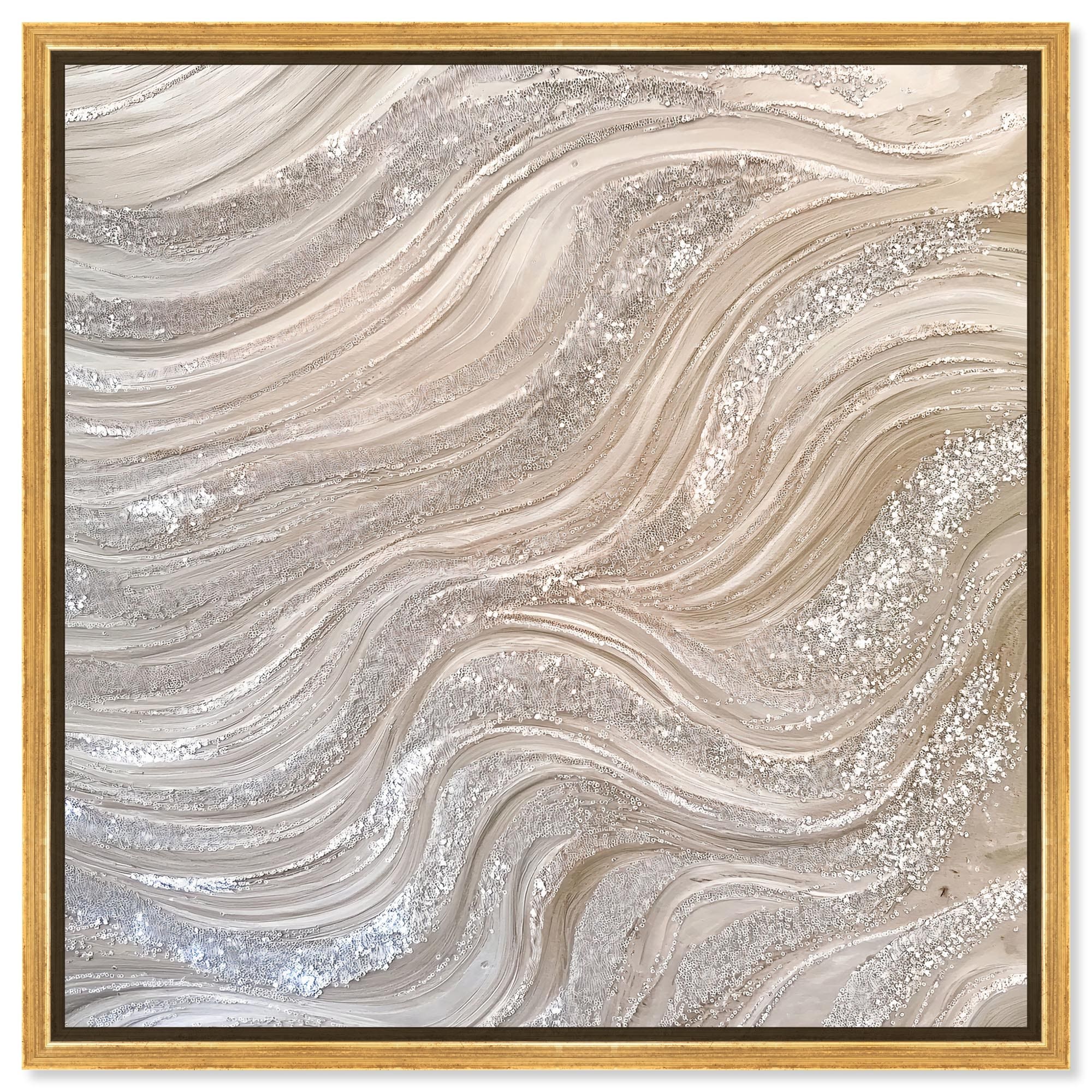Silver Waves I Canvas Minimalist Abstract by Art Remedy
