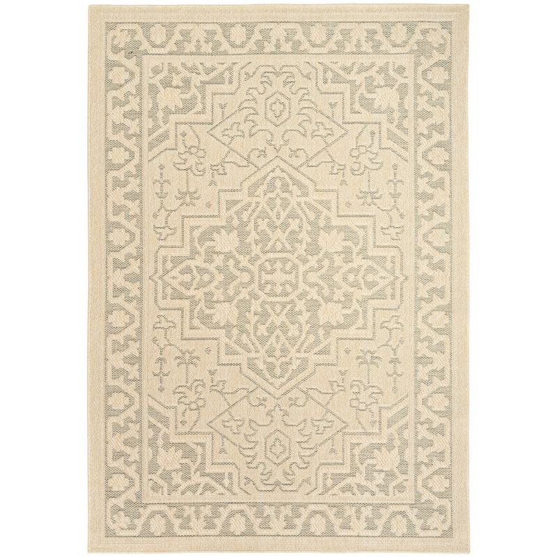 Nourison Tulum Indoor/Outdoor Persian Area Rug - 6' x 9' - Taupe/Olive
