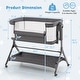 preview thumbnail 4 of 16, Height Adjustable Bedside Sleeper with Storage Bag and Soft Mattress for Baby - 24.5" x 40" x 29.5"-34.5"