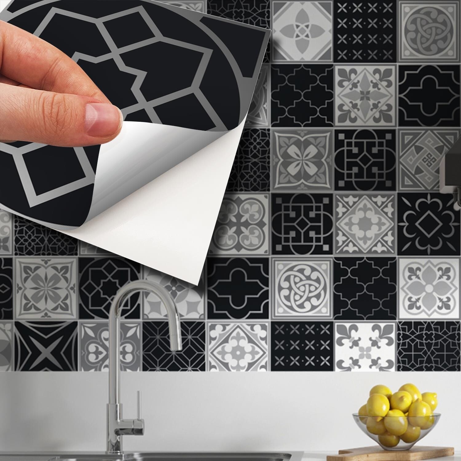9PC Mosaic Self Adhesive Kitchen Wall Tiles Bathroom Tile Sticker Peel&Stick ^^ 