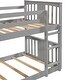 preview thumbnail 11 of 25, Built-in Design Twin Over Twin Bunk Bed with Slide and Ladder,House Shape Design