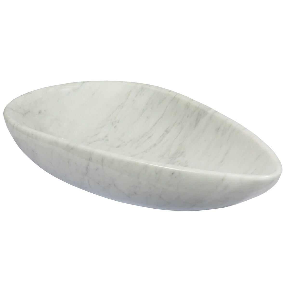 Eden Bath Pod Shaped Vessel Sink in Polished Carrara White Marble Eden Bath Pod Shaped Vessel Sink in Polished Carrara White Marble